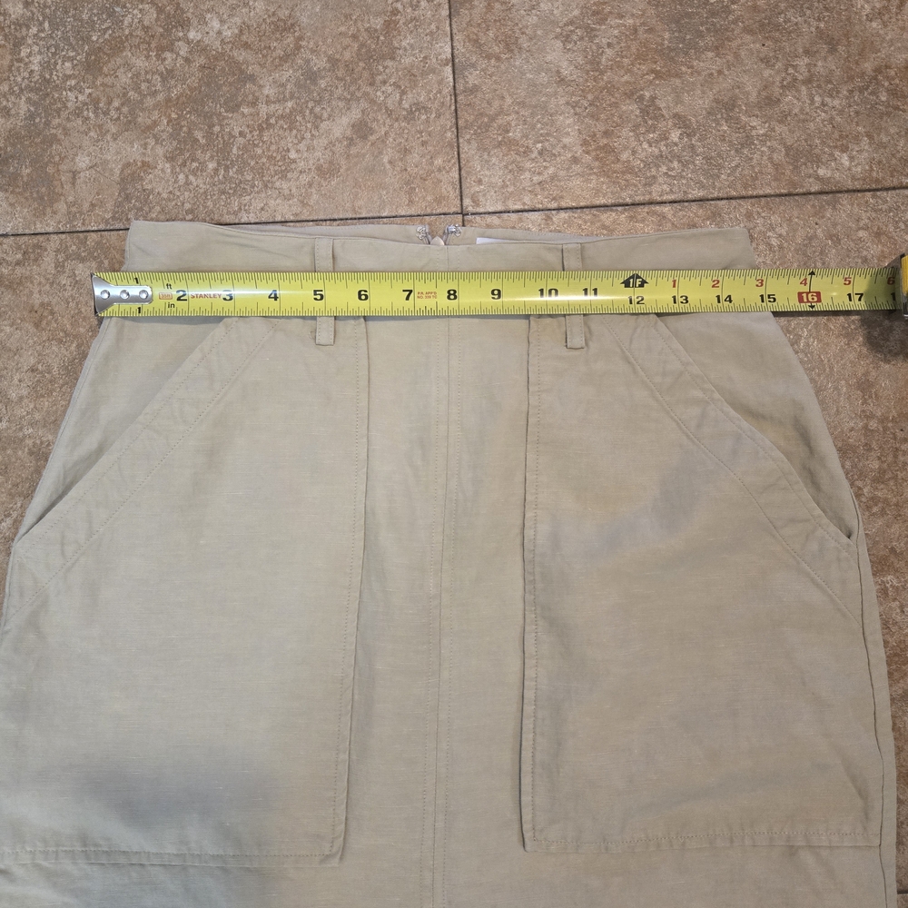 INTERMIX Beige Midi Skirt with Front Slit - Picture 3 of 5